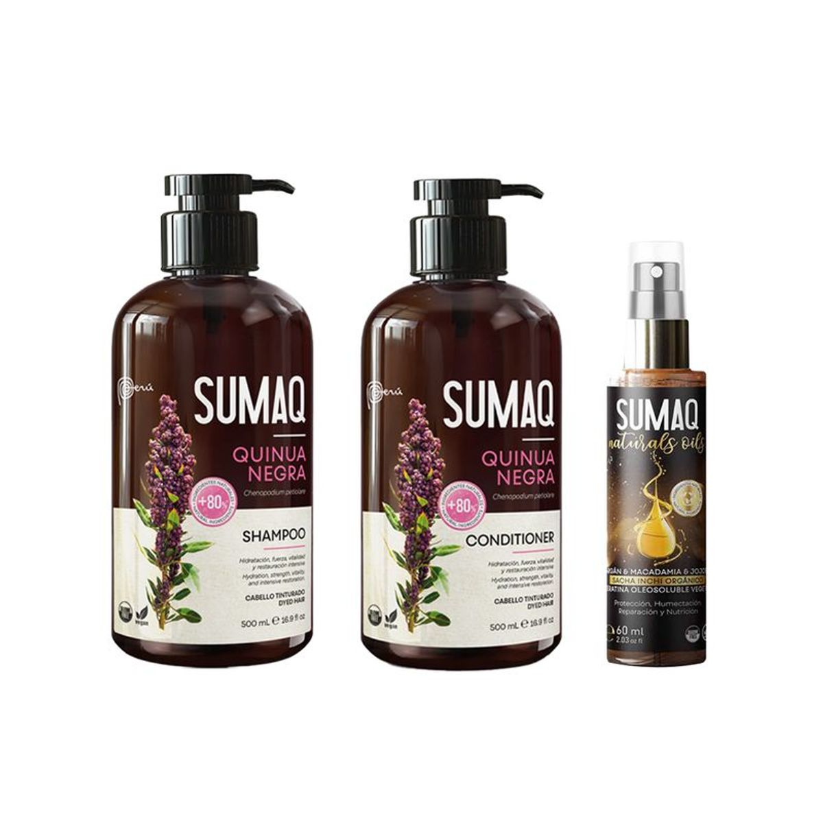 SUMAQ - Shampoo + Acondicionador SUMAQ Quinua Negra + Spray Capilar Sacha Inchi