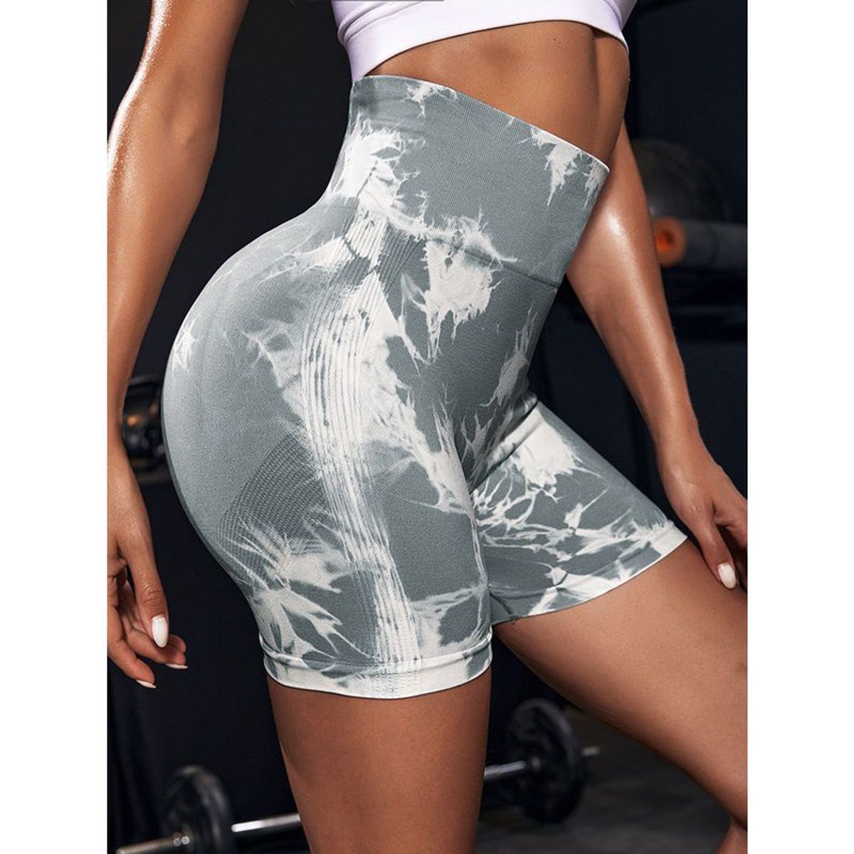 GENERICO - Short Biker DeportivoTie Dye Push Up sin costura