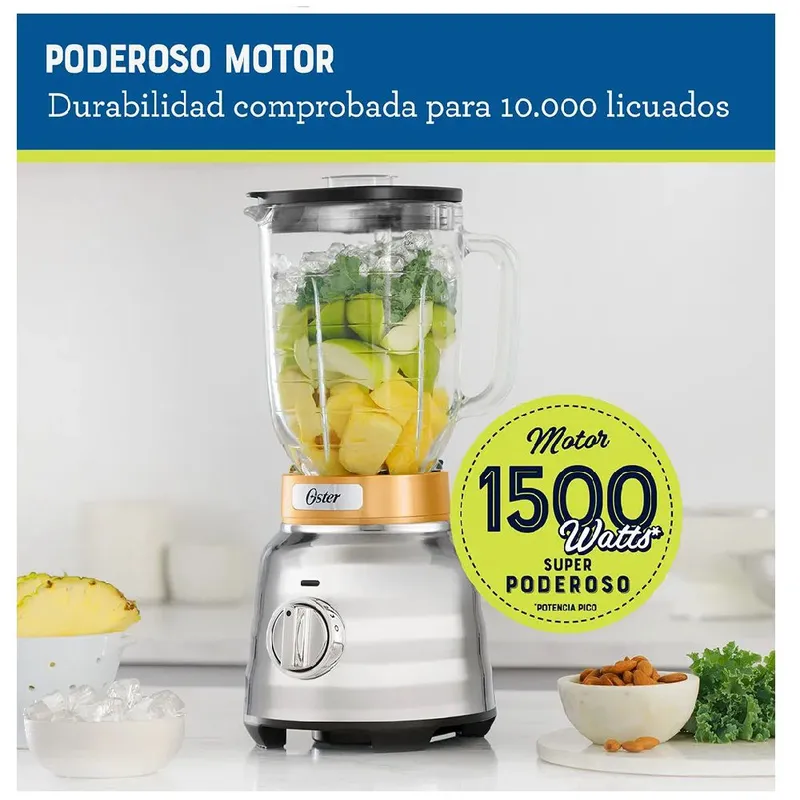 OSTER - Licuadora Cromada Pro Max 2 Caballo de Fuerza