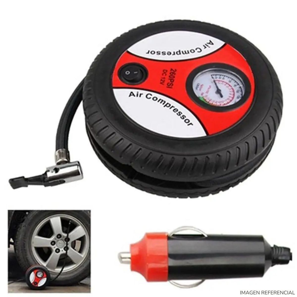 INSPIRA MARKET - Mini inflador de llantas compresor portatil