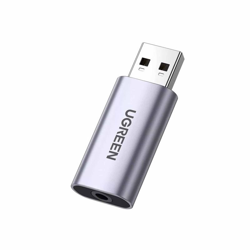 UGREEN - Adaptador Ugreen Usb External Stereo Sound Adapter 80864 Grey