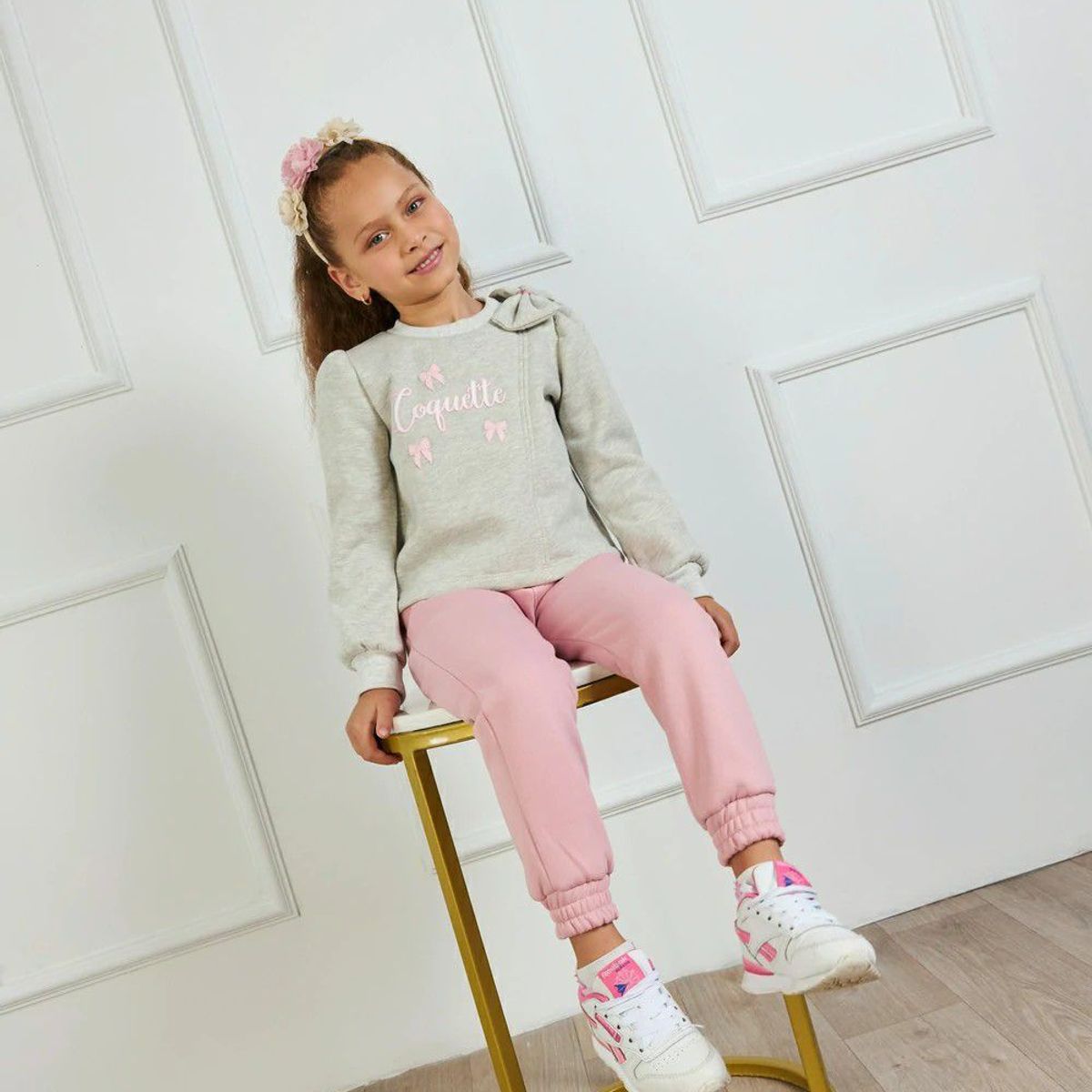 KIDS MASHMELO - Conjunto de Buzo Estampado Coquette para Niña Kids Mashmelo