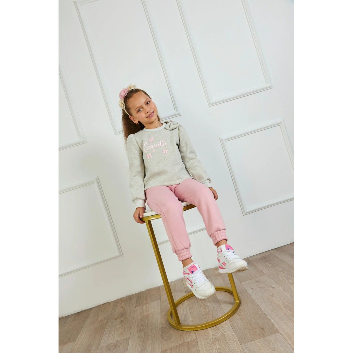 KIDS MASHMELO - Conjunto de Buzo Estampado Coquette para Niña Kids Mashmelo