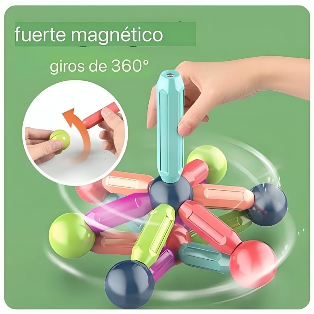 GENERICO - Juego Didáctico de Bloques Magnéticos de 64 Pz para Niños as