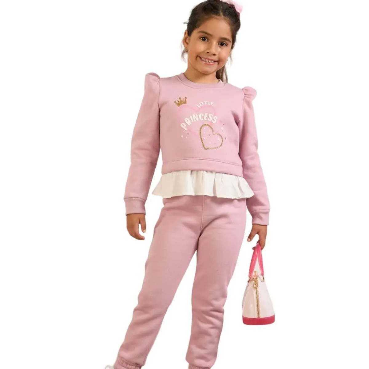 KIDS MASHMELO - Conjunto de Buzo con Faldon de Lino en Polera para Niña Kids Mashmelo