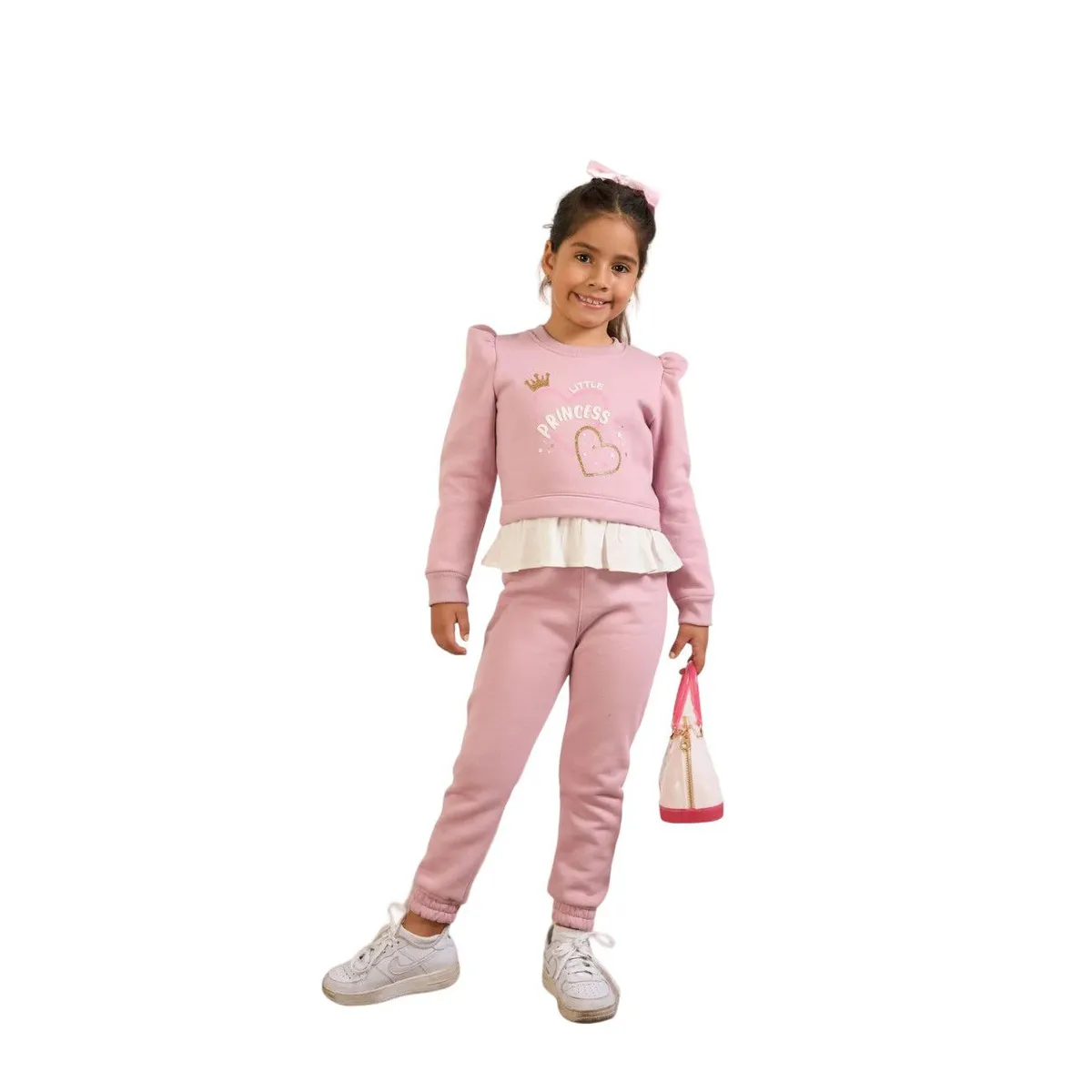 KIDS MASHMELO - Conjunto de Buzo con Faldon de Lino en Polera para Niña Kids Mashmelo