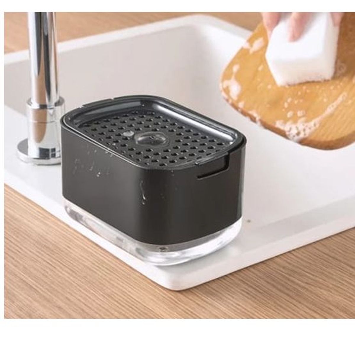 GENERICO - Dispensador de detergente líquido o lavavajilla Negro