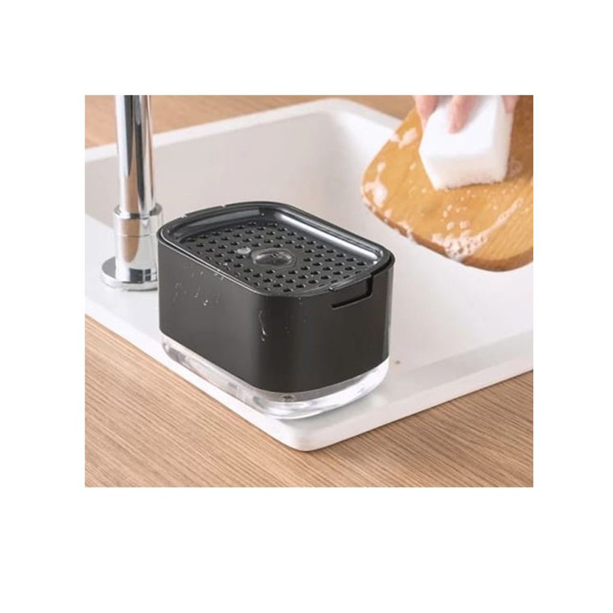 GENERICO - Dispensador de detergente líquido o lavavajilla Negro