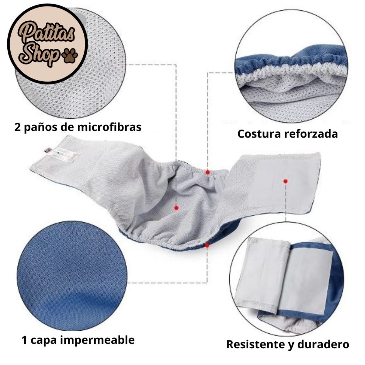 GENERICO - Pañal Reutilizable ECOLÓGICO Para Macho M PATITAS SHOP