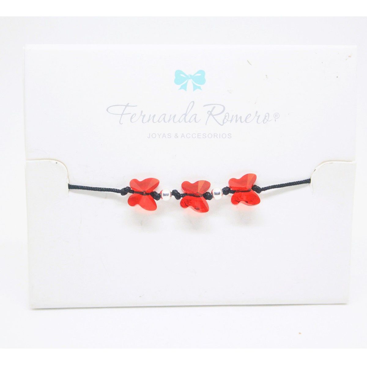 FERNANDA ROMERO JOYAS Y ACCESORIOS - Pulsera Mariposa Roja - Voluntad y Perseverancia - Cristales Austriaco