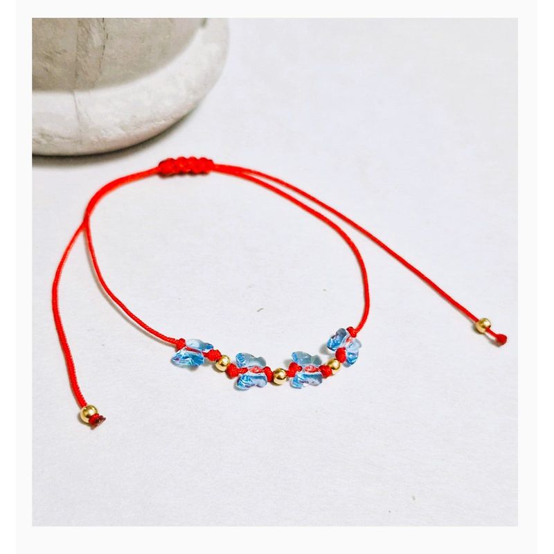 FERNANDA ROMERO JOYAS Y ACCESORIOS - Pulsera Mariposa Celeste Cristal Voluntad Persevera Cristal Austriaco