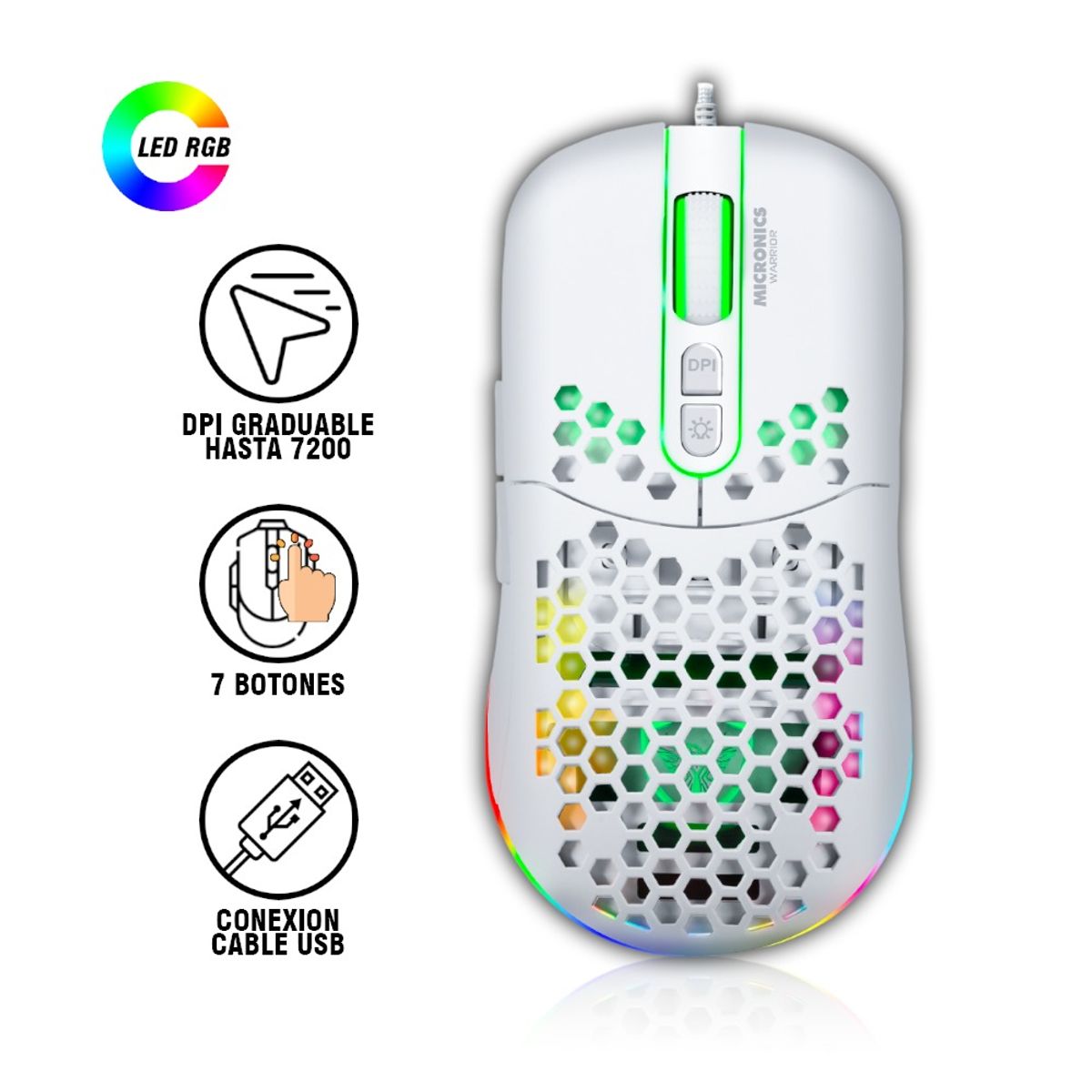 MICRONICS - MOUSE MICRONICS WARRIOR - WHITE USB GM827W