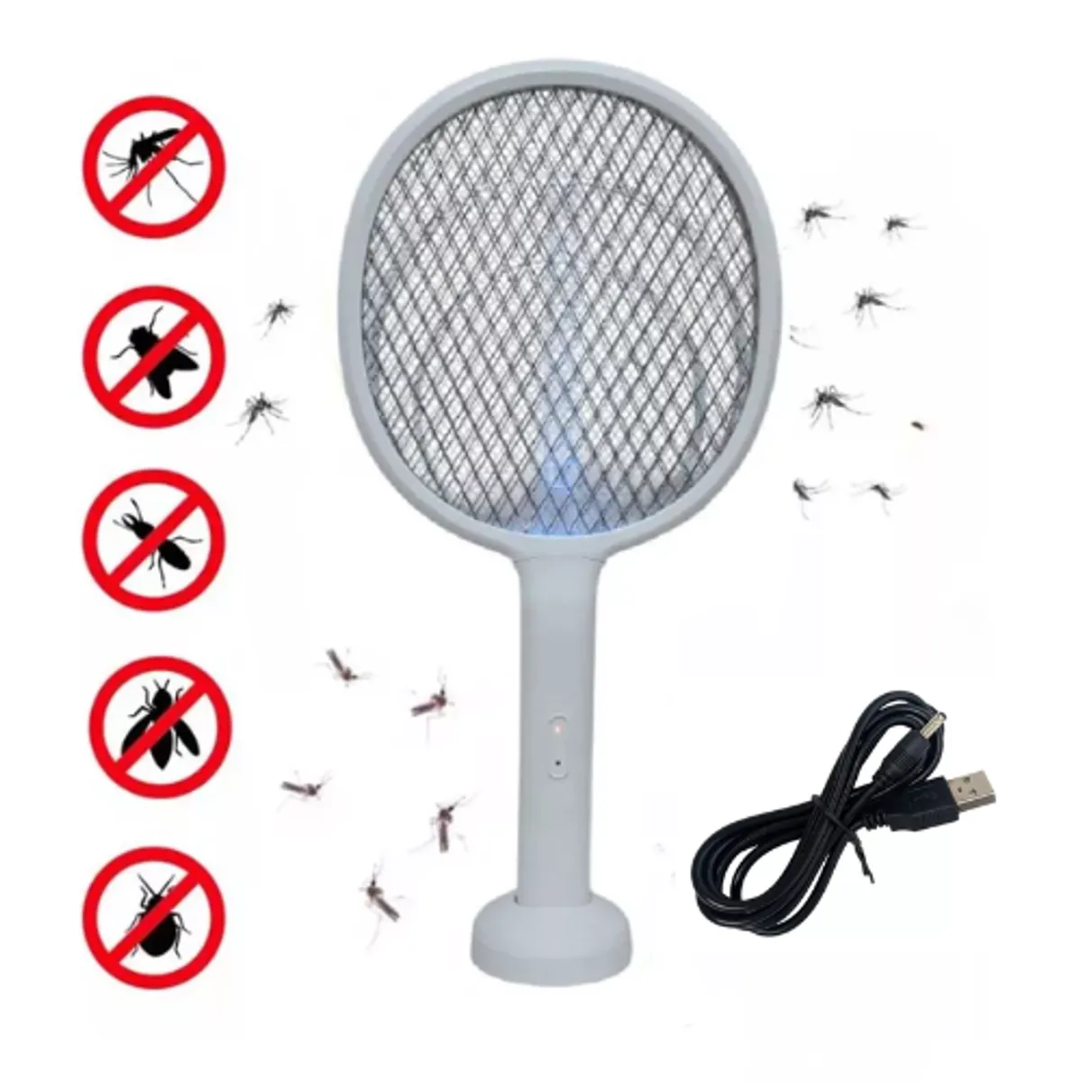 INSPIRA MARKET - Raqueta para Mosquitos con lámpara de luz UV