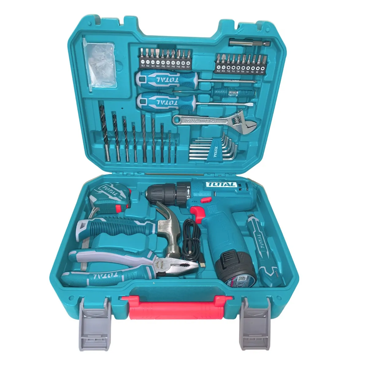 TOTAL TOOLS - Taladro 12v + Set 89 herramientas Total