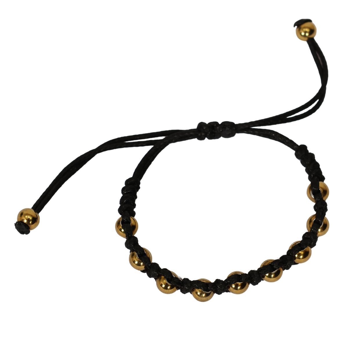 GENERICO - Pulsera Pellet macramé con balines Unisex artesanal