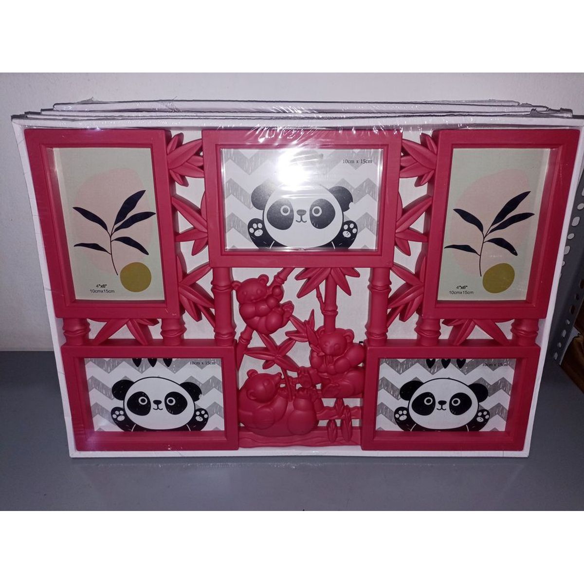 GENERICO - Portafotos Portaretratos Panda 5 Fotos Guinda