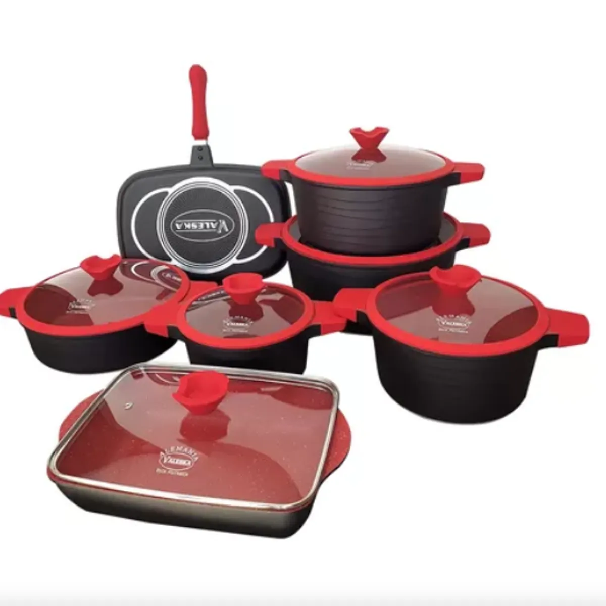 VALESKA - JUEGO DE OLLAS ROCA VOLCANICA  VALESKA - 13 PZ