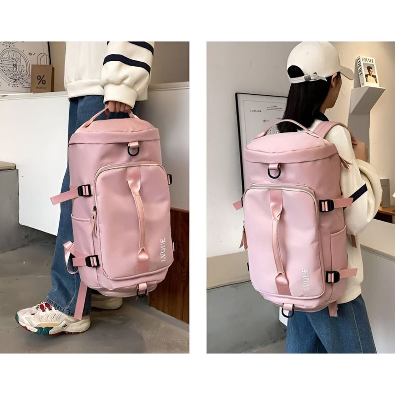 GENERICO - Mochila Bolso de Viaje Multiusos -  Maleta Deportiva  Rosado