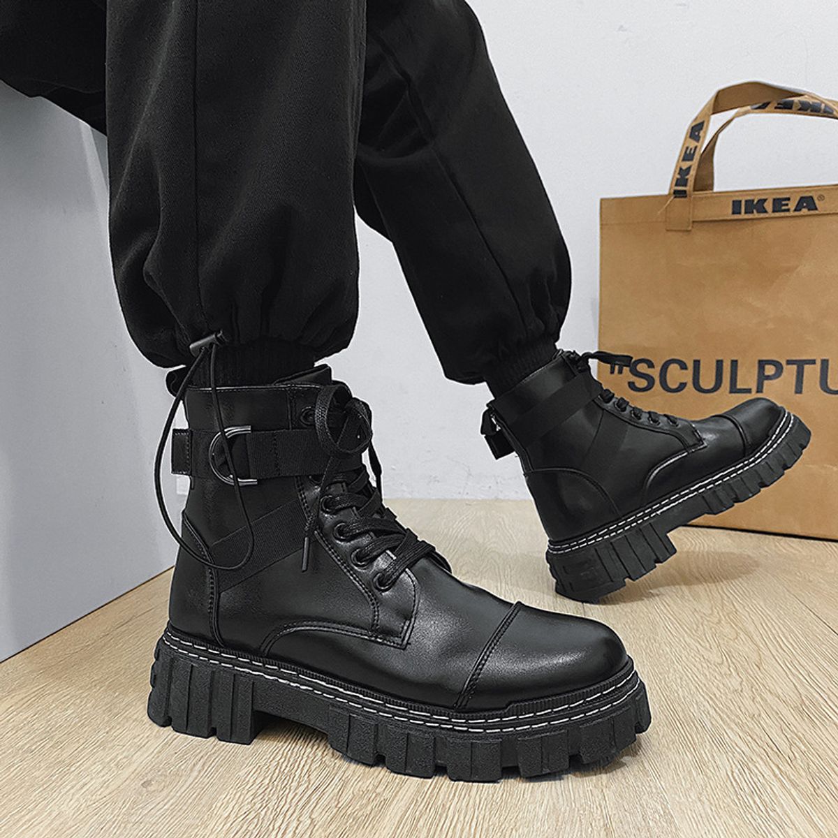 BLWOENS - Botas para Hombre-Negro