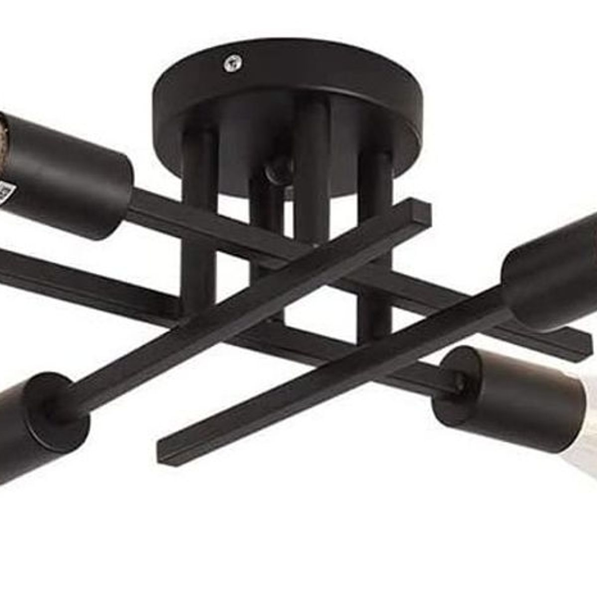 HOME NEAT - Lámpara de techo moderna metálica de 4 focos - Negro
