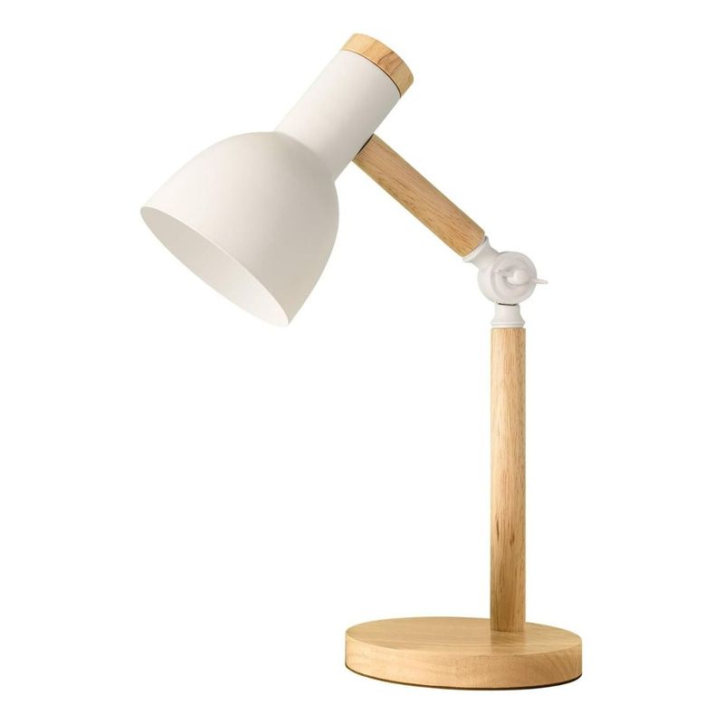 HOME NEAT - Lámpara de Escritorio Clásica Lámpara de Mesa Ajustable Madera Blanco