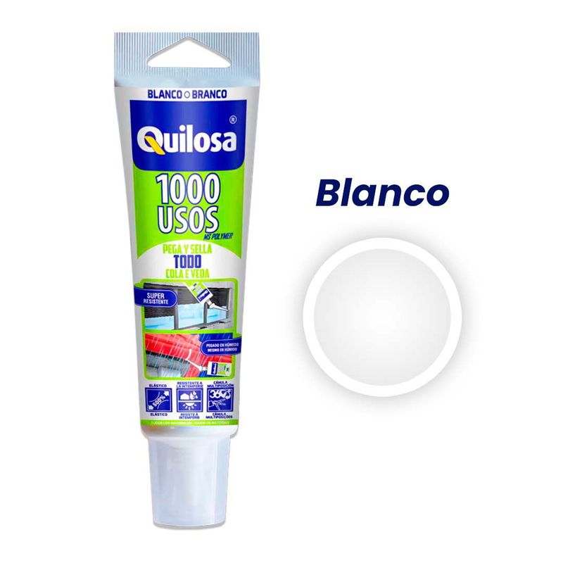 QUILOSA - ADHESIVO SELLADOR 1000 USOS PEGA SELLA TODO 100ML BLANCO