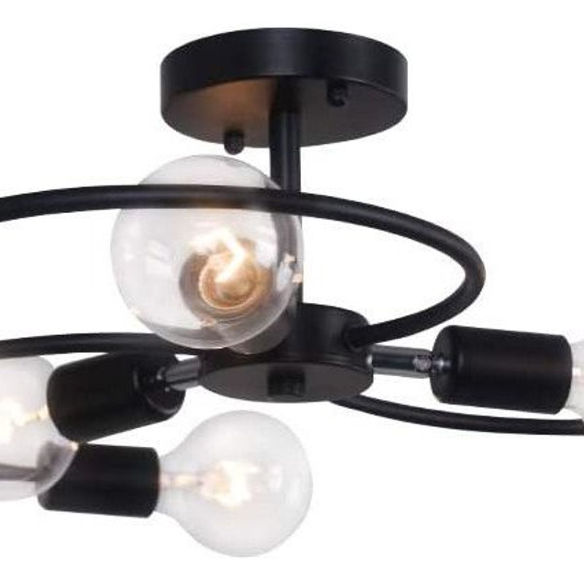 HOME NEAT - Lámpara colgante semi empotrada 6 brazos E27 Negro