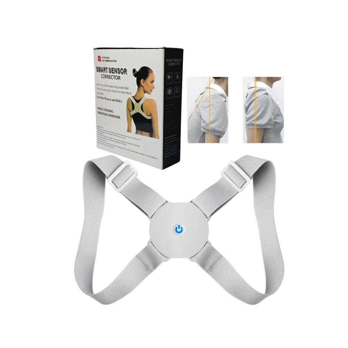 GENERICO - Corrector de Postura Inteligente con Sensor de Vibración Ajustable