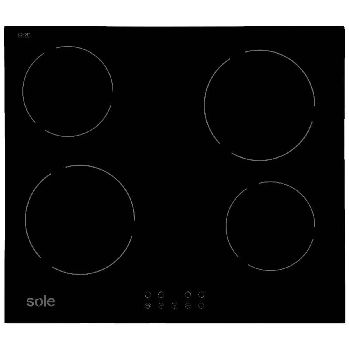 SOLE - Cocina Empotrable Sole 021 Vitrocerámica 4 quemadores 905CGNE