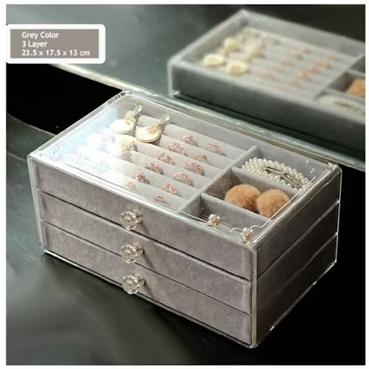 GENERICO - Joyero Organizador De Joyas Cofre Pulseras Relojes 3 Niveles