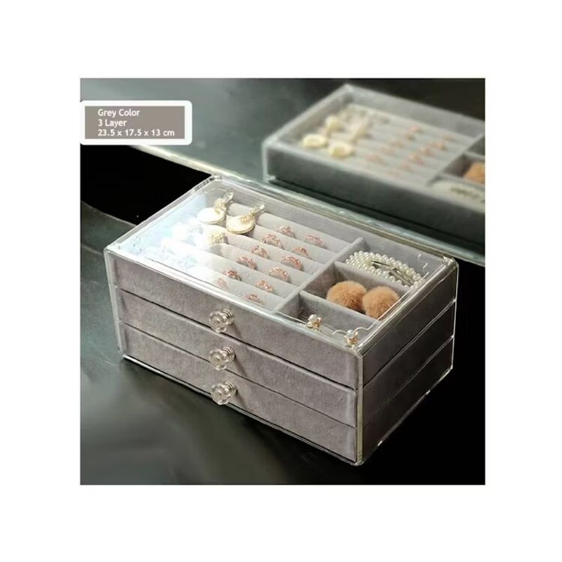 GENERICO - Joyero Organizador De Joyas Cofre Pulseras Relojes 3 Niveles