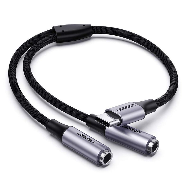 UGREEN - Cable de Audio USB-C a 3.5mm x 2 Hembra Ugreen 25cm AV144 - 30732