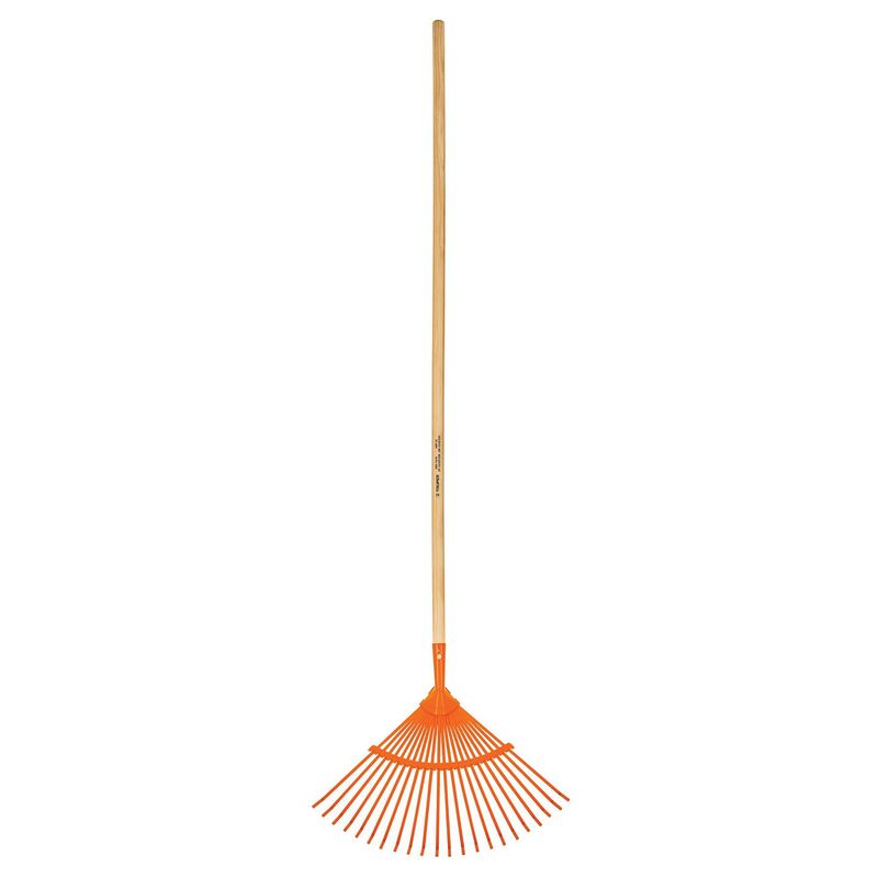 TRUPER - Escoba metálica para jardín, curva, 22 dientes, mango 48"