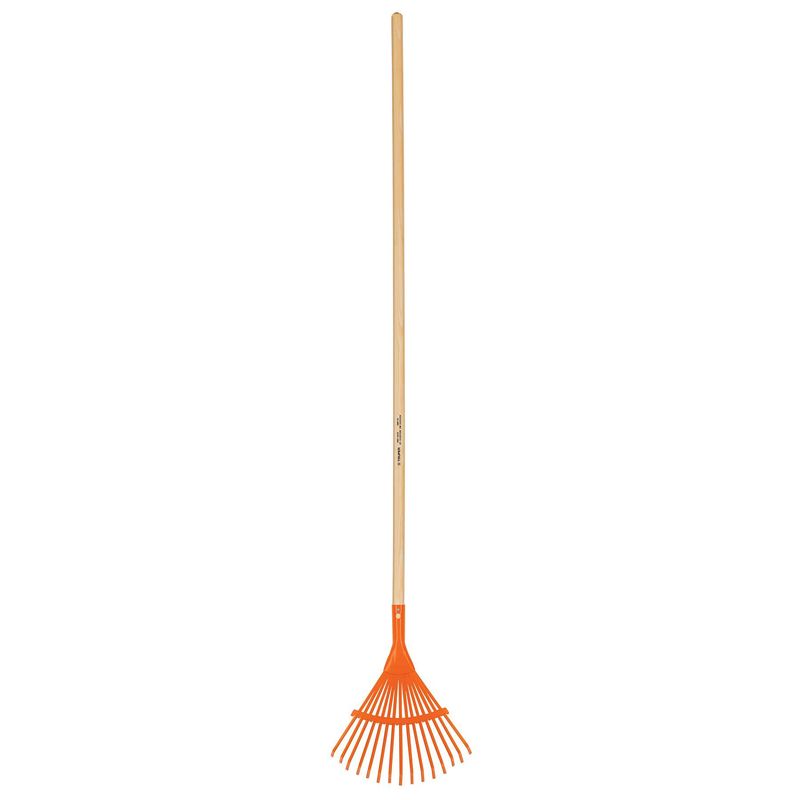 TRUPER - Escoba metálica para jardín, curva, 15 dientes, mango 48"