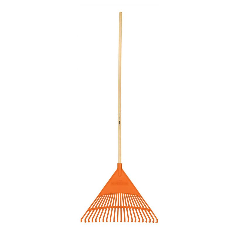 TRUPER - Escoba plástica rígida para jardín, 22 dientes, mango 48"
