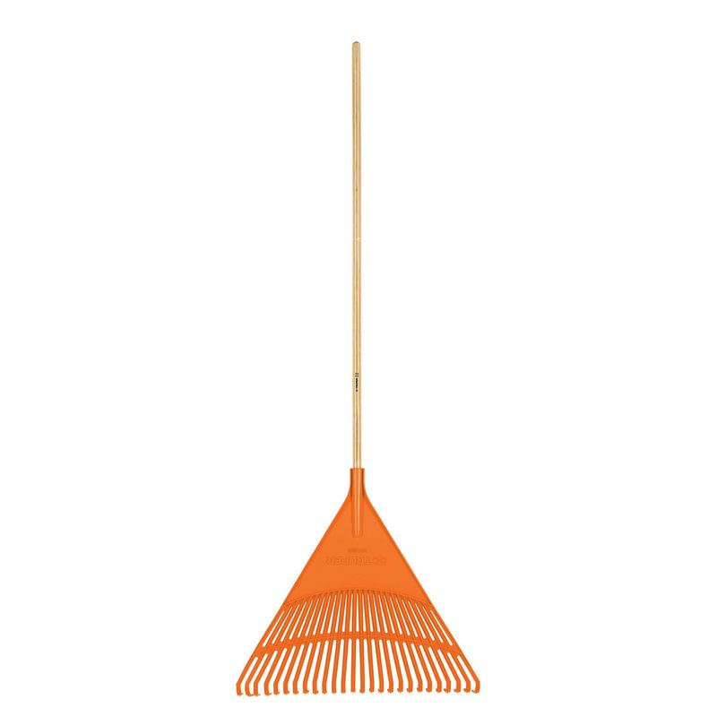 TRUPER - Escoba plástica rígida para jardín, 26 dientes, mango 48"