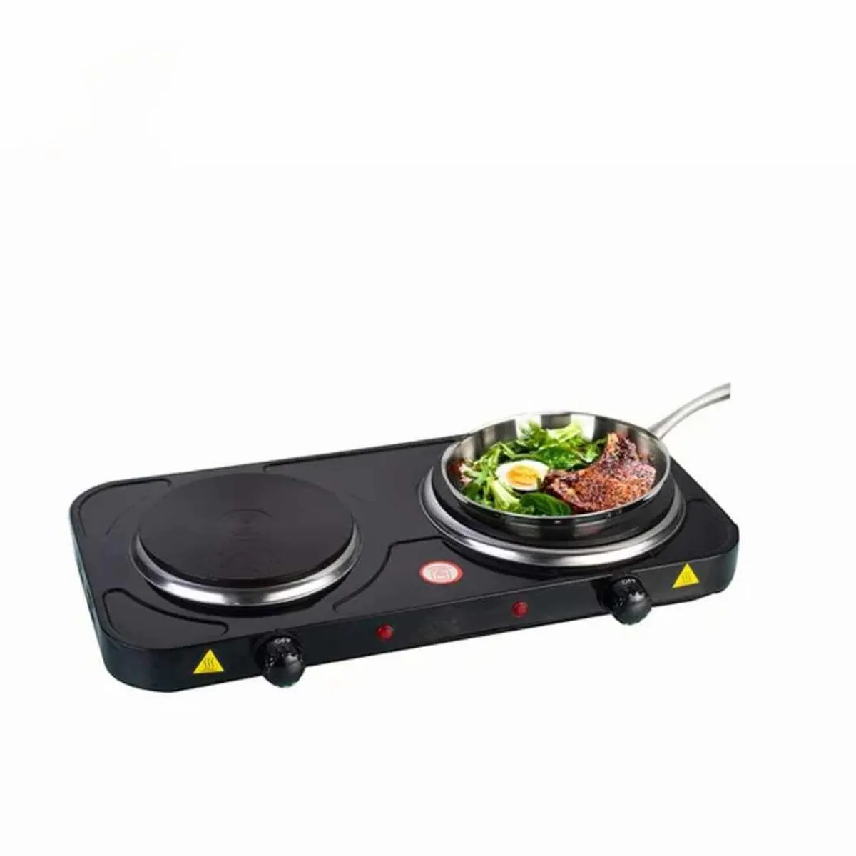 GENERICO - Cocina Electrica 2 Hornillas de Mesa Portatil Moderna en Negro RAF-01