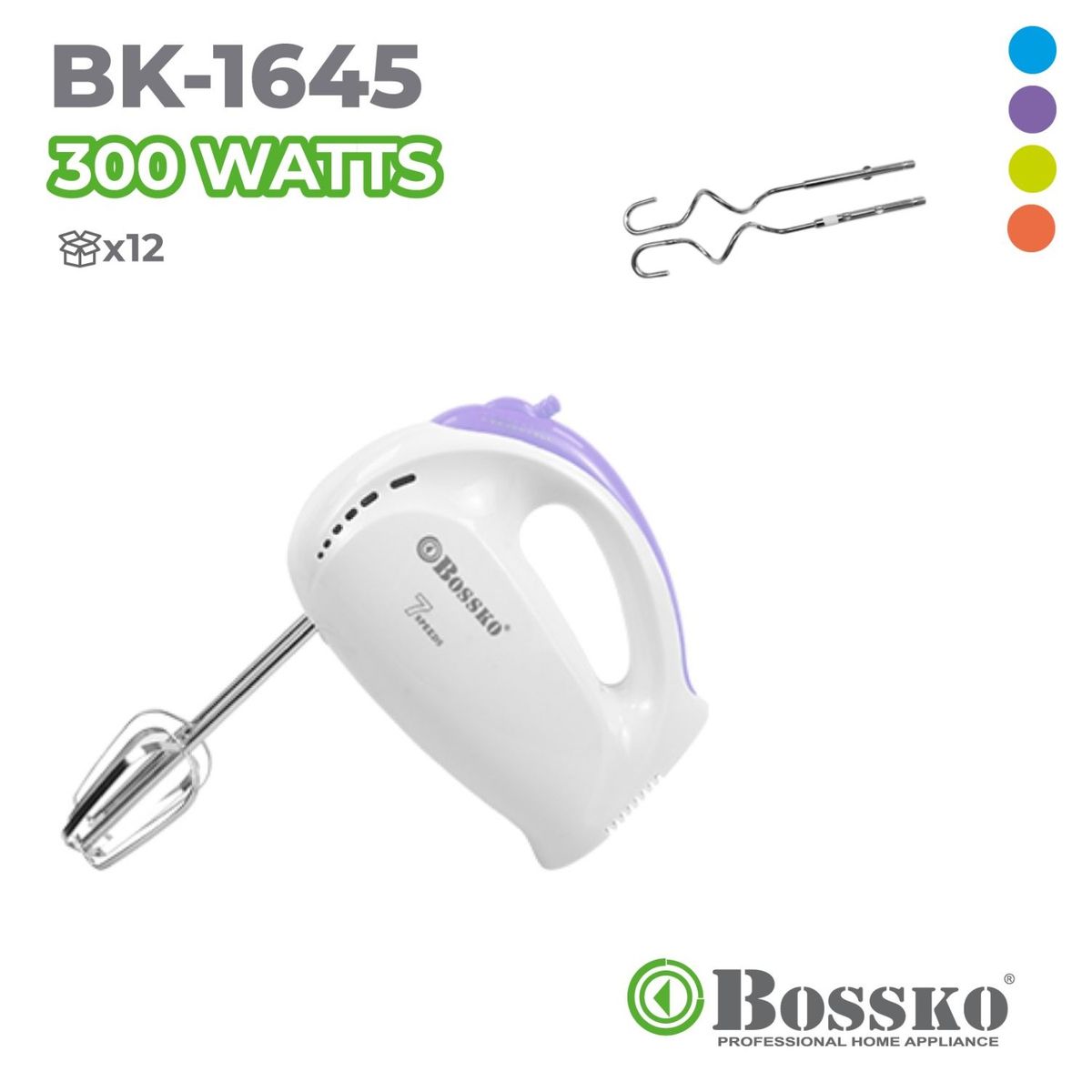 BOSSKO - Batidora De Mano Bossko 300 Wats Bk-1645 -Morado