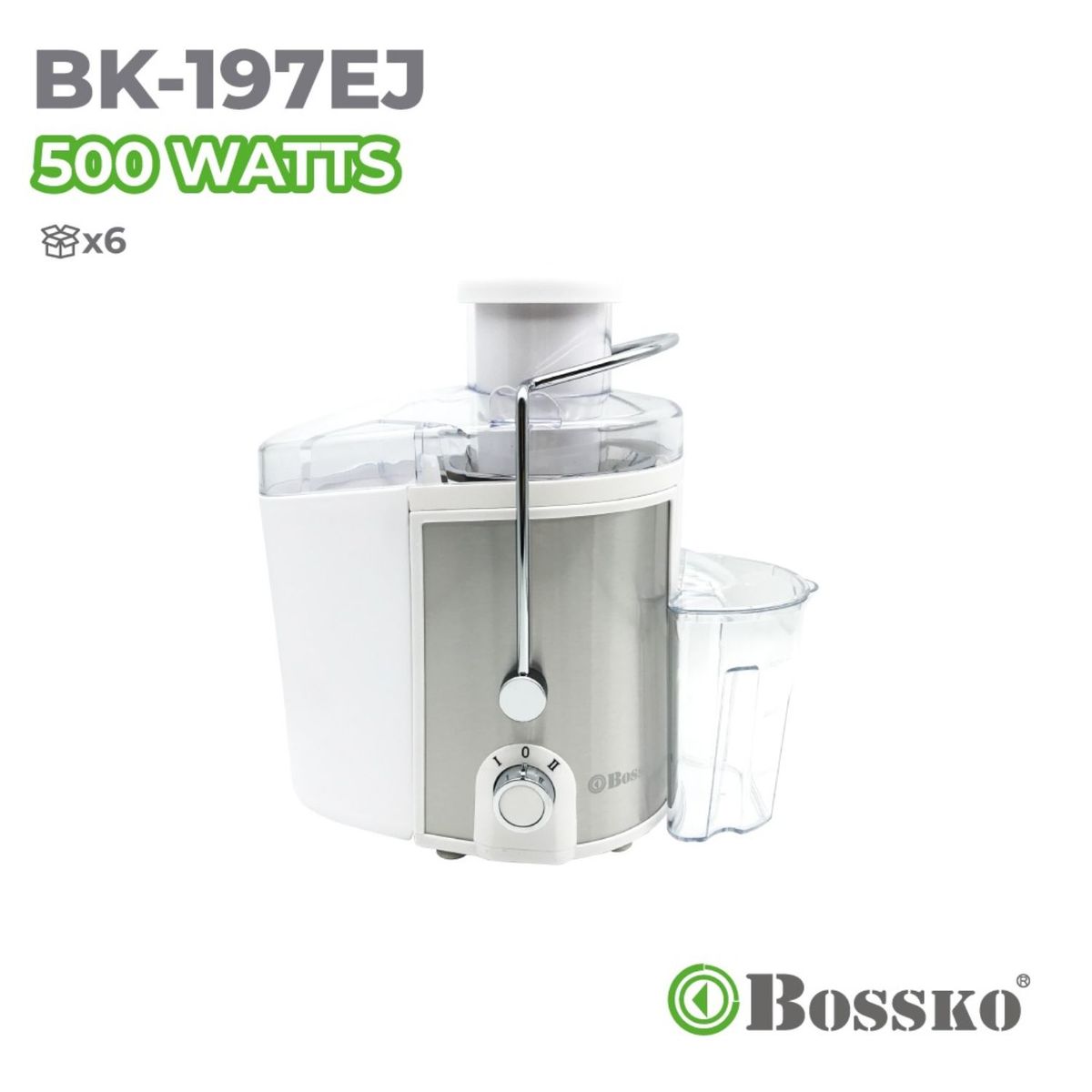BOSSKO - Extractor De Jugos Fruta Entera Acerado Bossko 500 W-Blanco