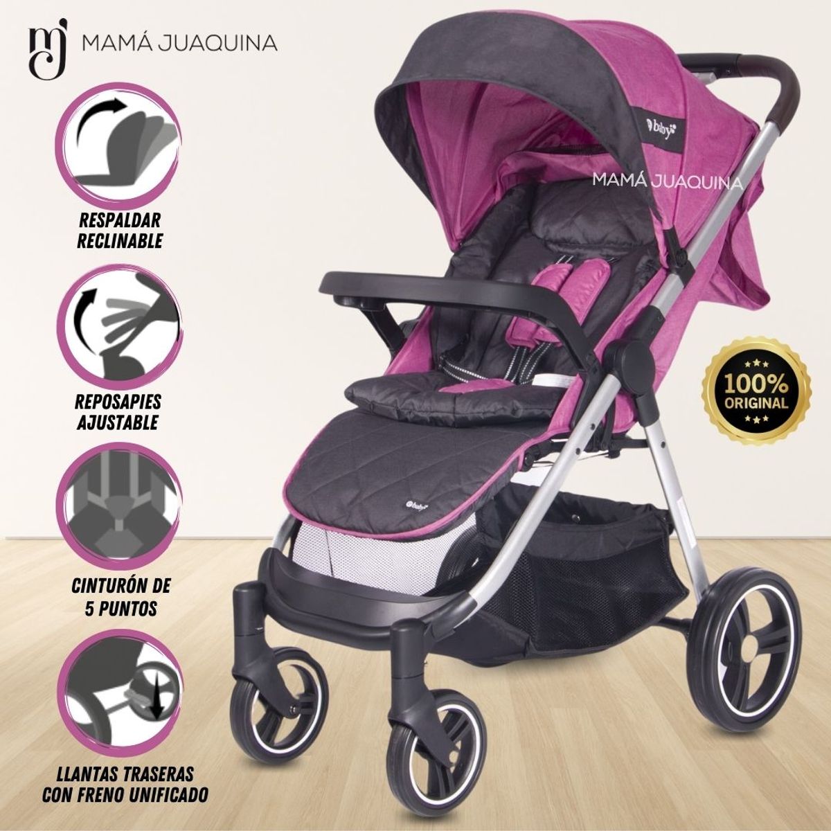 EBABY - Coche de Paseo «DASH» Edición Limitada Dark Pink