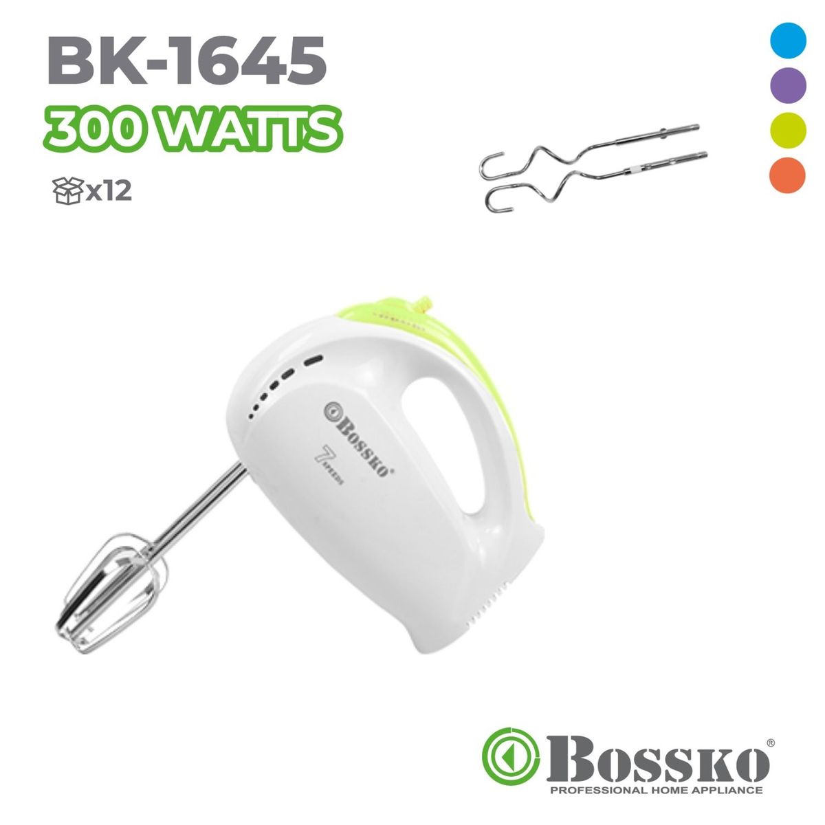 BOSSKO - Batidora De Mano Bossko 300 Wats Bk-1645 -Verde