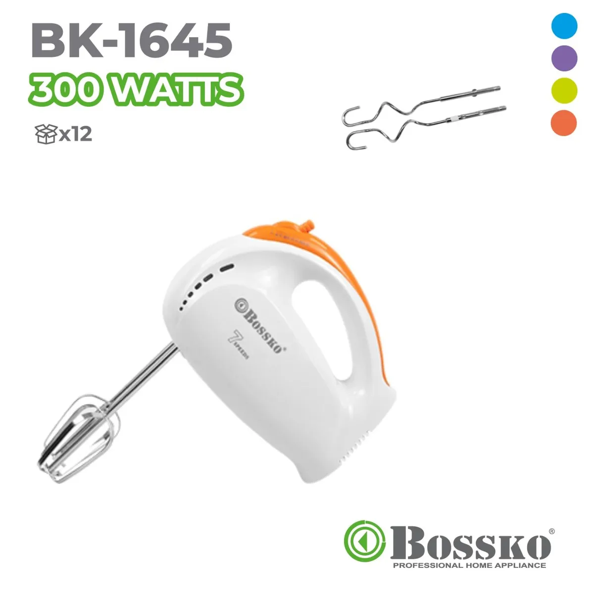 BOSSKO - Batidora De Mano Bossko 300 Wats Bk-1645 -Naranja