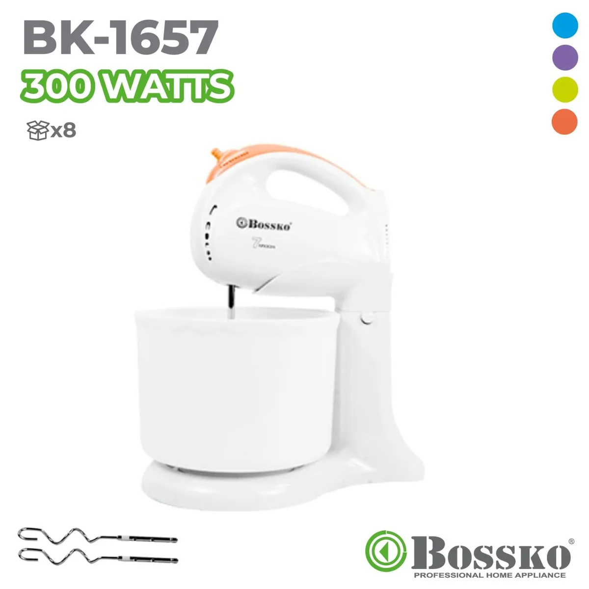BOSSKO - Batidora De Mano Bossko 300 Wats Bk-1657-Naranja