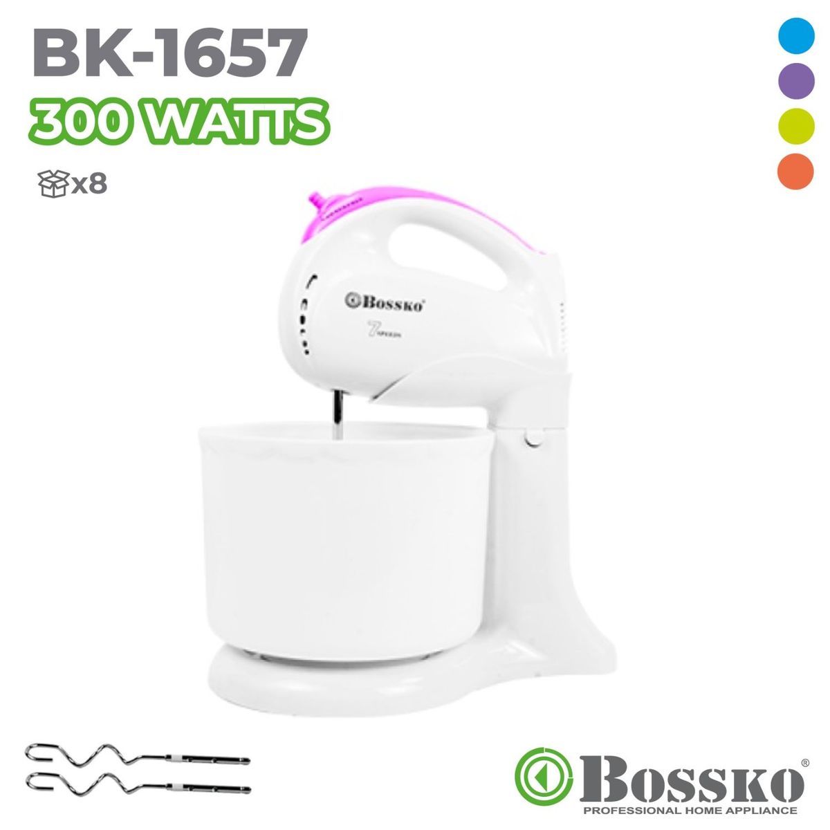 BOSSKO - Batidora De Mano Bossko 300 Wats Bk-1657-Morado