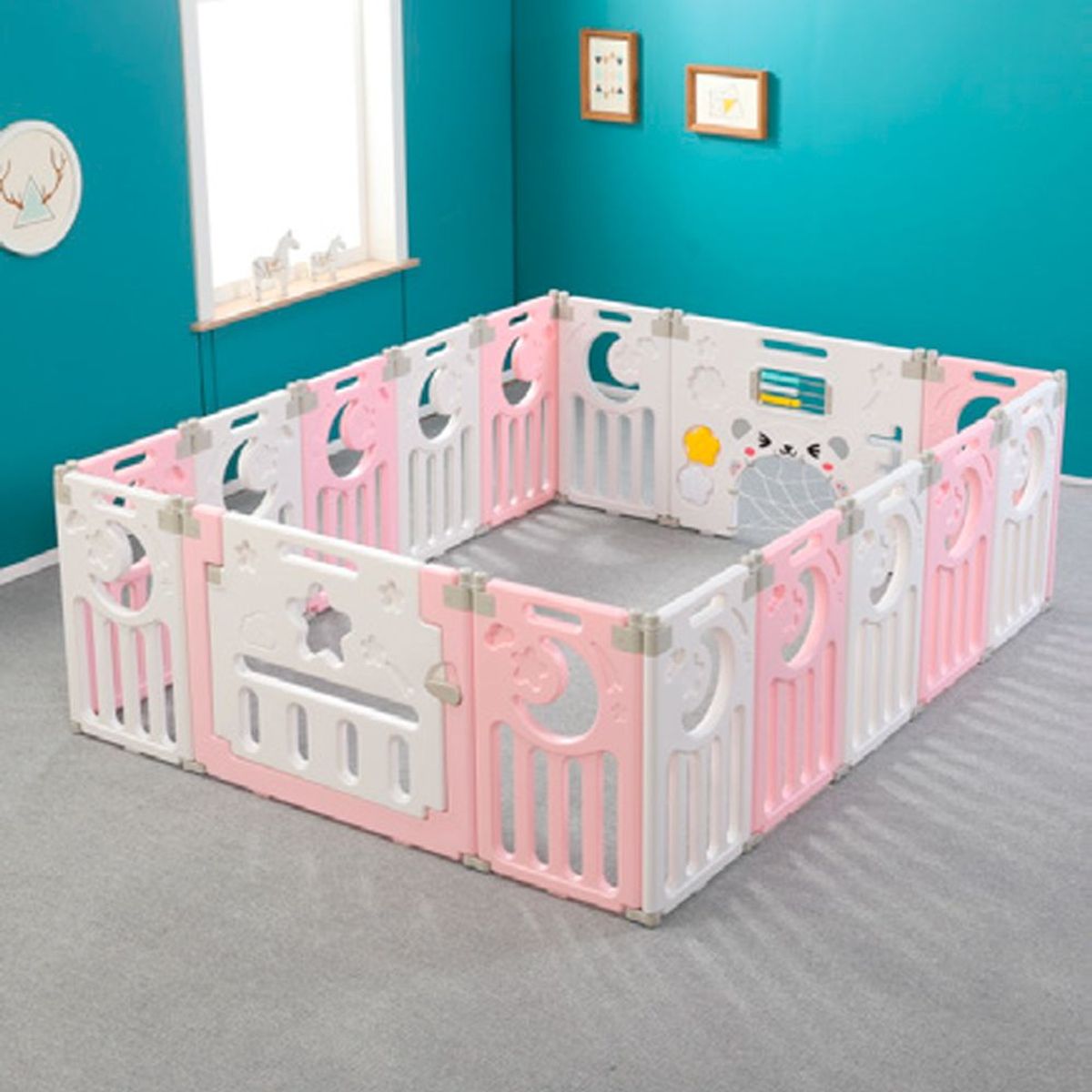 GENERICO - Corral para Bebés WL-1-5BPINKWHITE