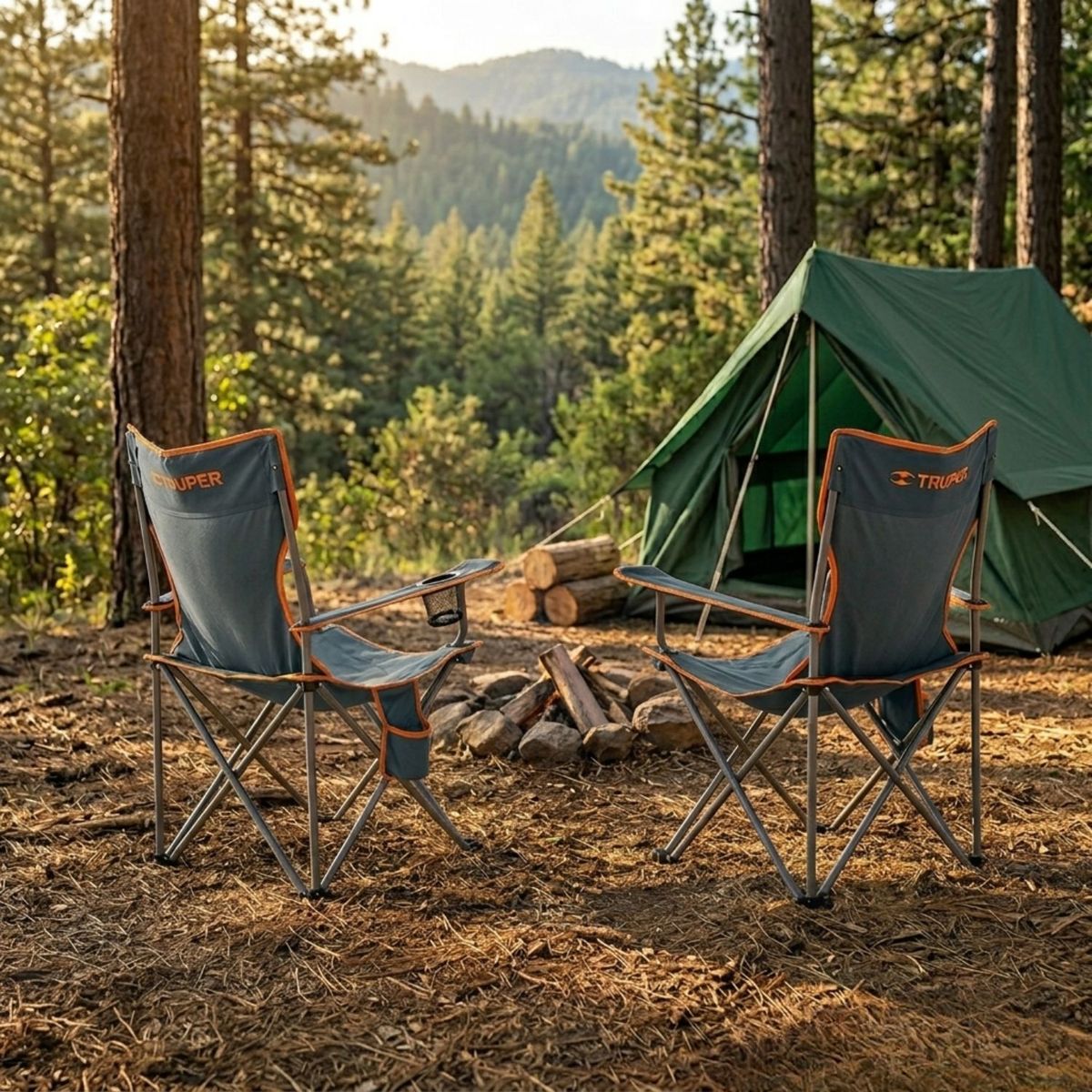 TRUPER - Silla plegable para playa y camping 2 unidades Truper