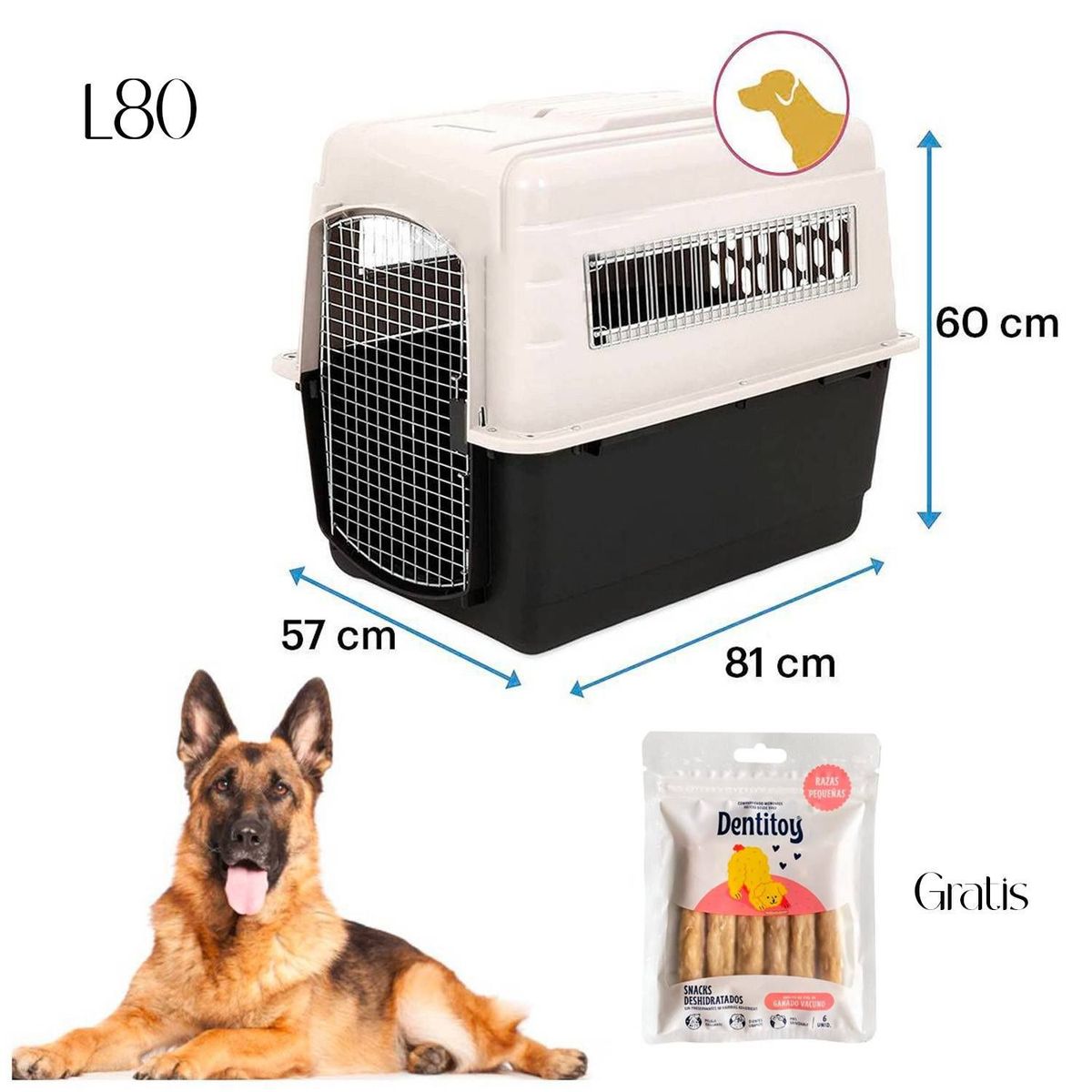 GENERICO - Kennel Transportador L80 Jaula Gatos y Perros