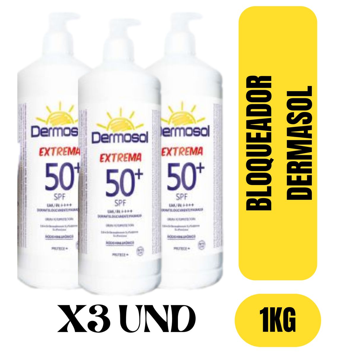 GENERICO - BLOQUEADOR X3 UND DERMOSOL 1 LITRO 50SPF