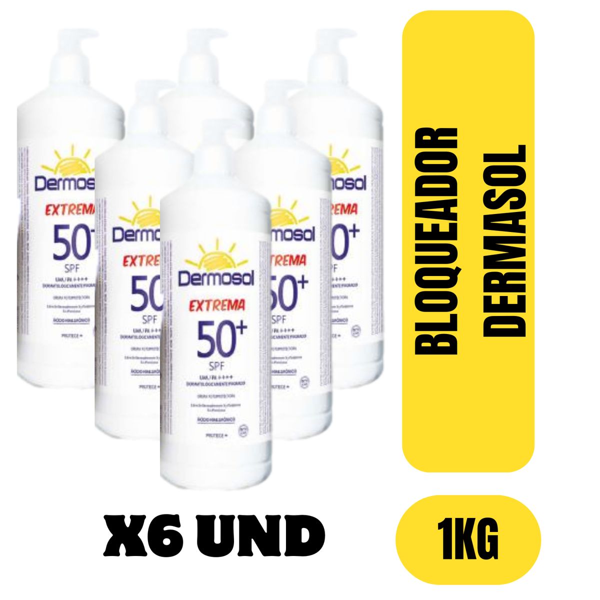 GENERICO - BLOQUEADOR X6 UND DERMOSOL 1 LITRO 50SPF