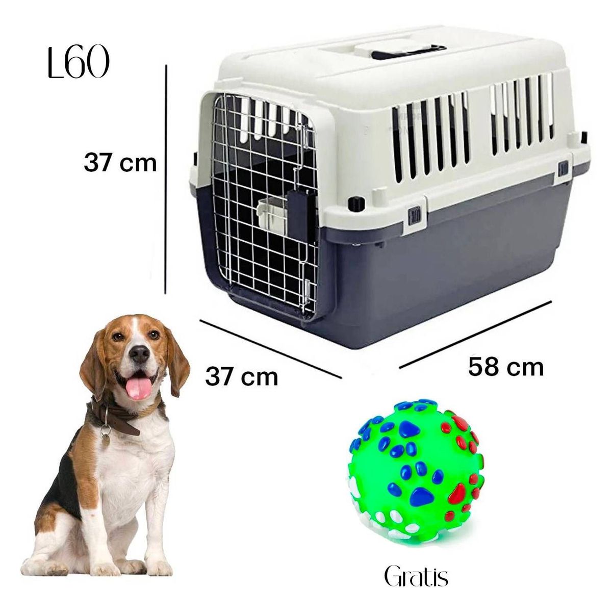 GENERICO - Kennel Transportador L60 Jaula Gatos y Perros